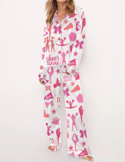 Cheerleading Silky Satin Pajama Set For Women