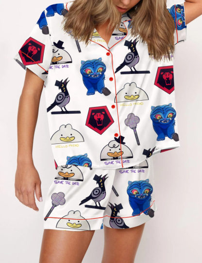 Huntrix Kpop Hunter Silky Satin Pajama Set For Women