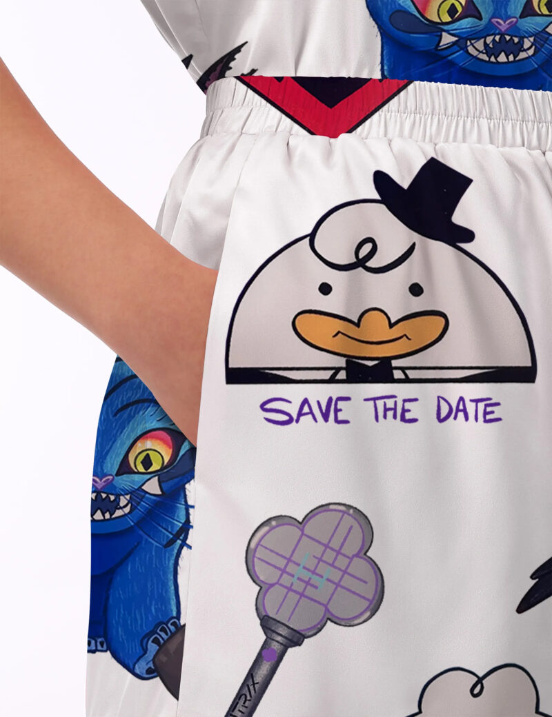 Huntrix Kpop Hunter Silky Satin Pajama Set For Women