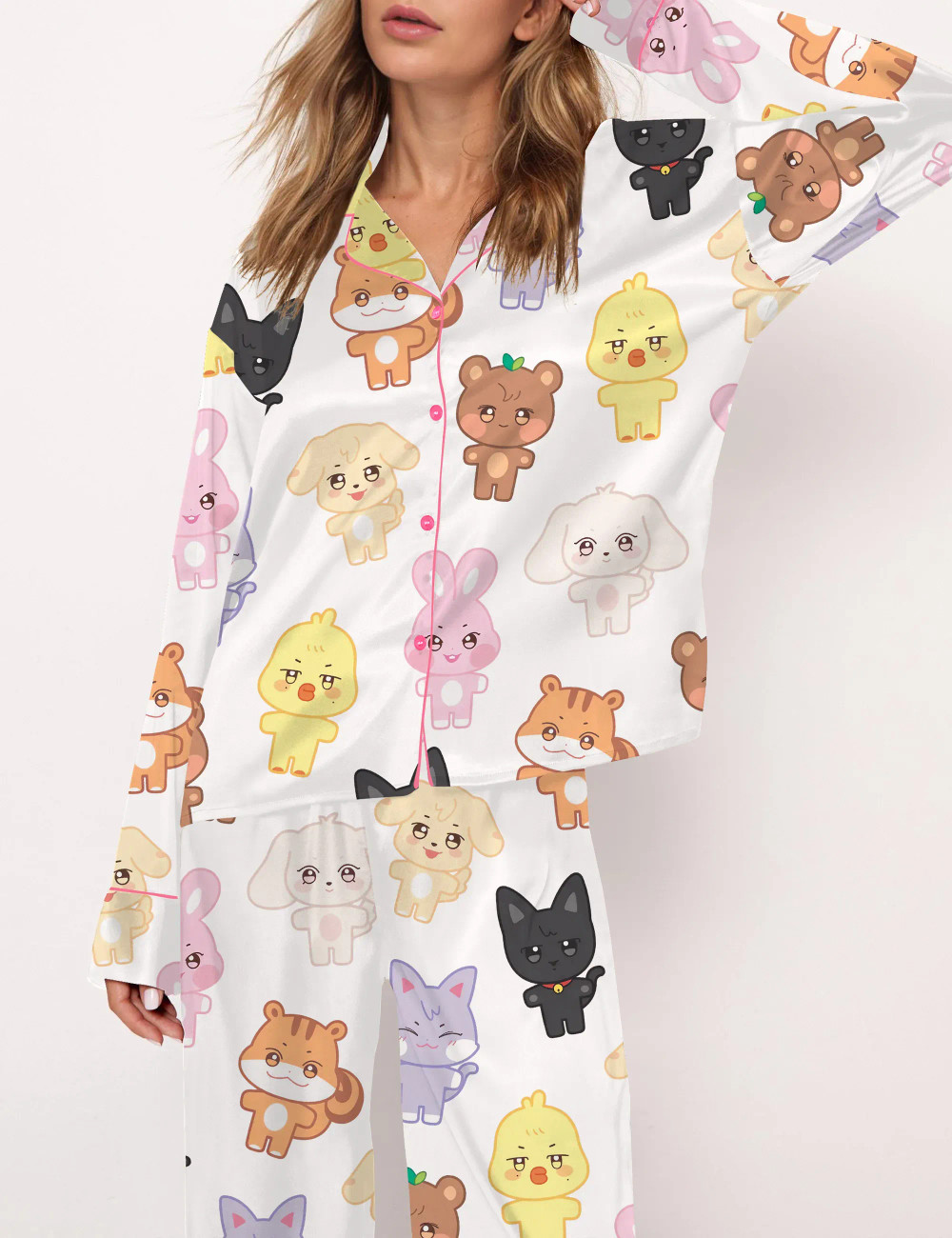 Ateez Tour Silky Satin Pajama Set For Women