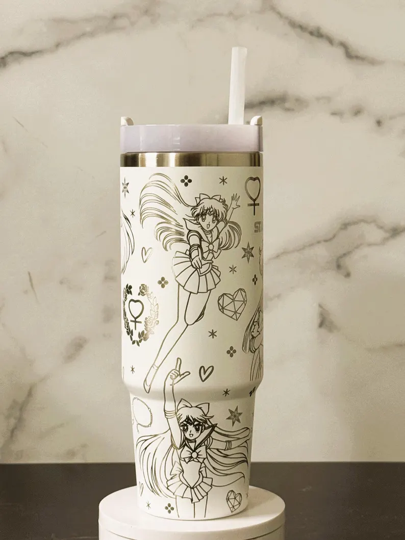 Sailor Moon Laser Engraved Anime Sailor Friend Venus Stanley Tumbler