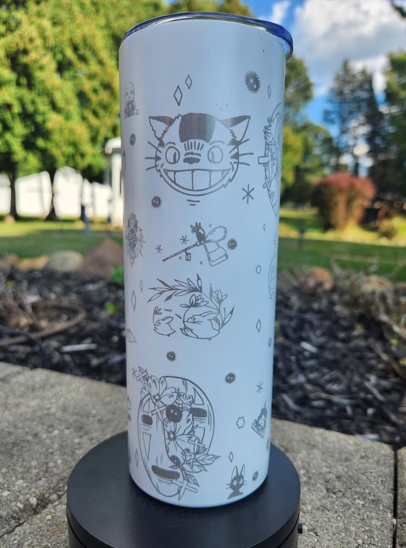 Studio Ghibli collage Laser Engraved Tumbler
