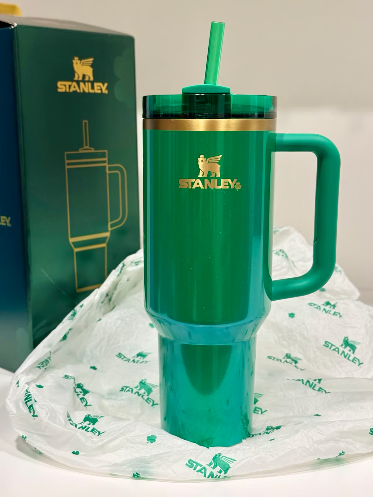 Stanley shamrock green 30oz or 40oz Stainless Steel Tumbler With Handle HG