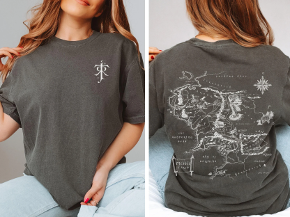 JRR Tolkien LOTR Middle Earth map Unisex Shirt/Crewneck/Hoodie