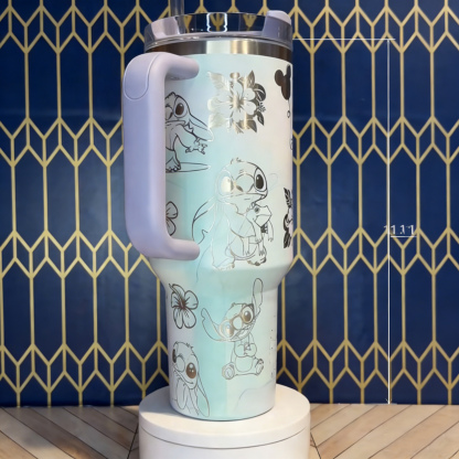 Lilo and stitch laser engraved Stanley Tumbler cup