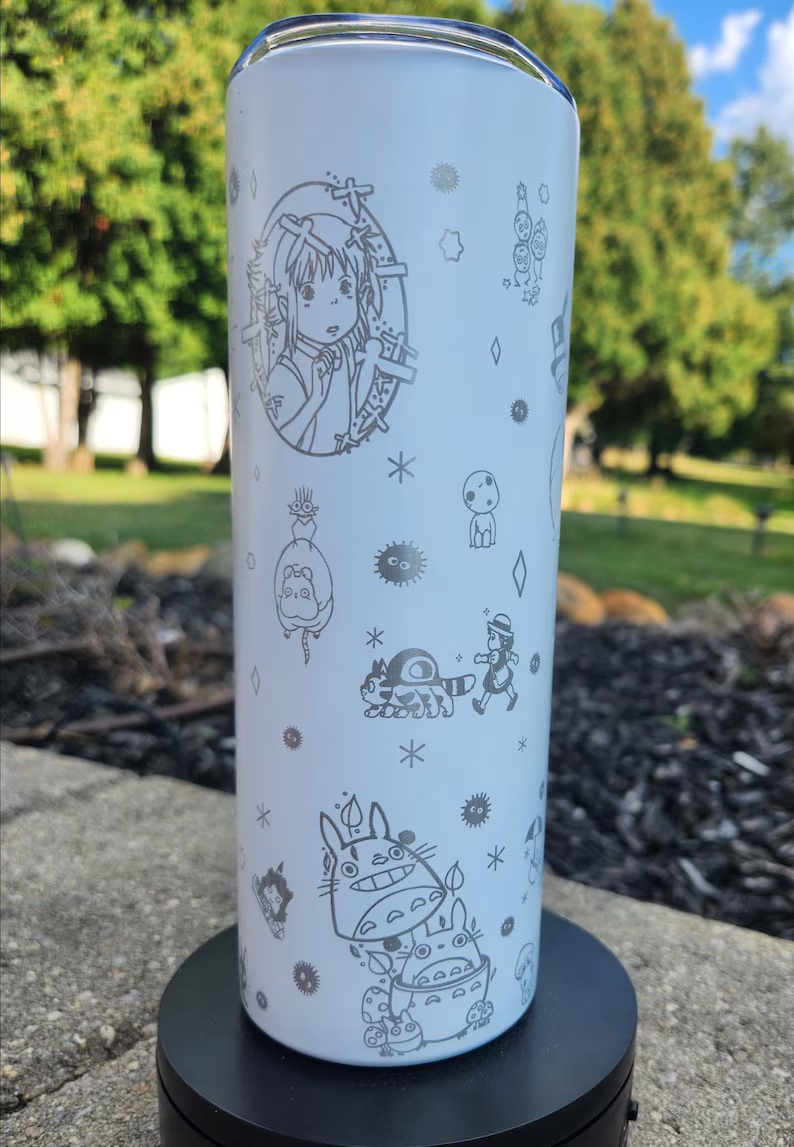 Studio Ghibli collage Laser Engraved Tumbler