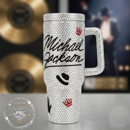 Michael Jackson Music Custom Hot rhinestones Stanley Cup 40 oz 30 oz Tumbler