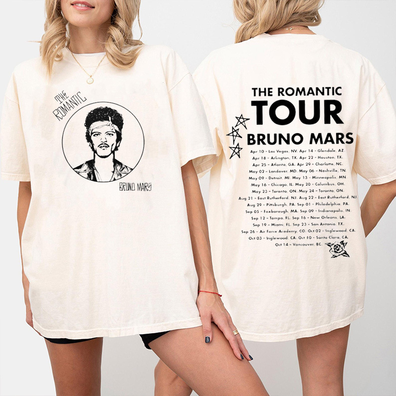 Bruno Mars The Romantic Tour 2026 Unisex Shirts/Crewneck/Hoodie