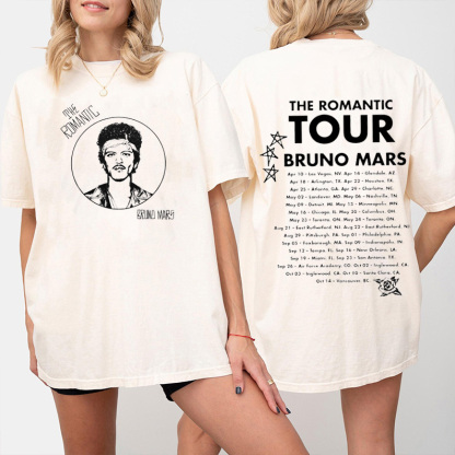 Bruno Mars The Romantic Tour 2026 Unisex Shirts/Crewneck/Hoodie