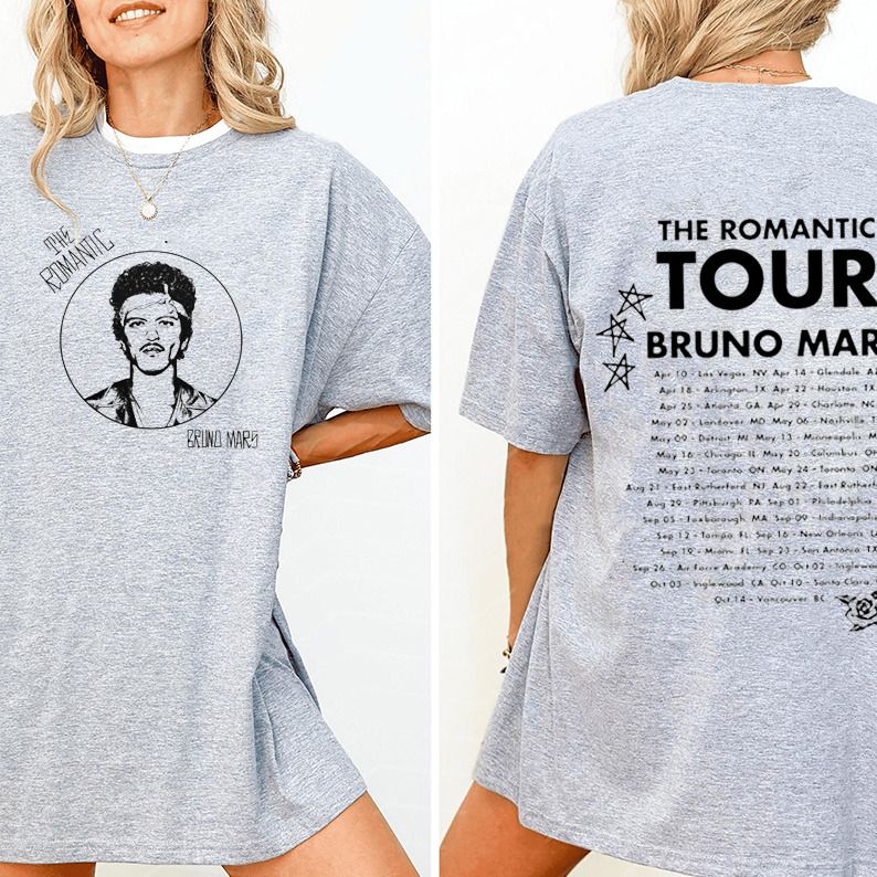 Bruno Mars The Romantic Tour 2026 Unisex Shirts/Crewneck/Hoodie