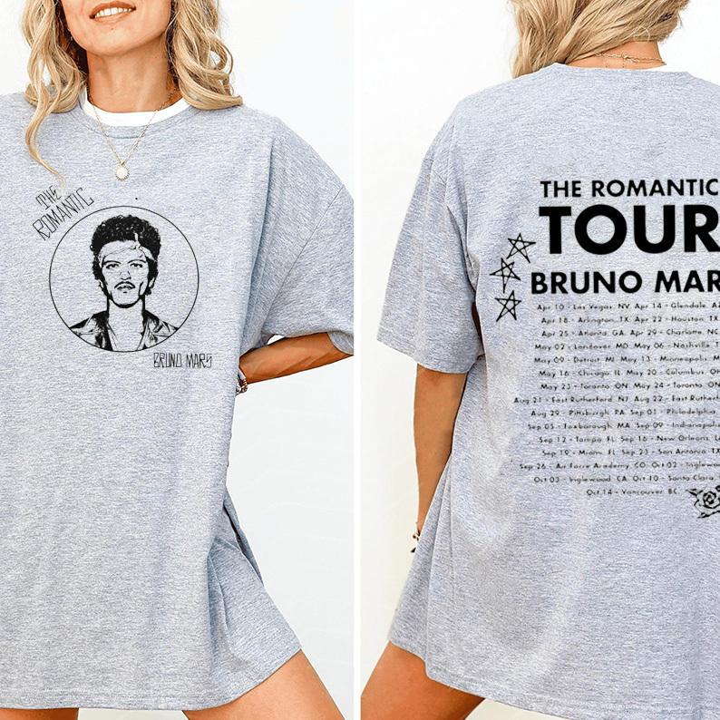 Bruno Mars The Romantic Tour 2026 Unisex Shirts/Crewneck/Hoodie