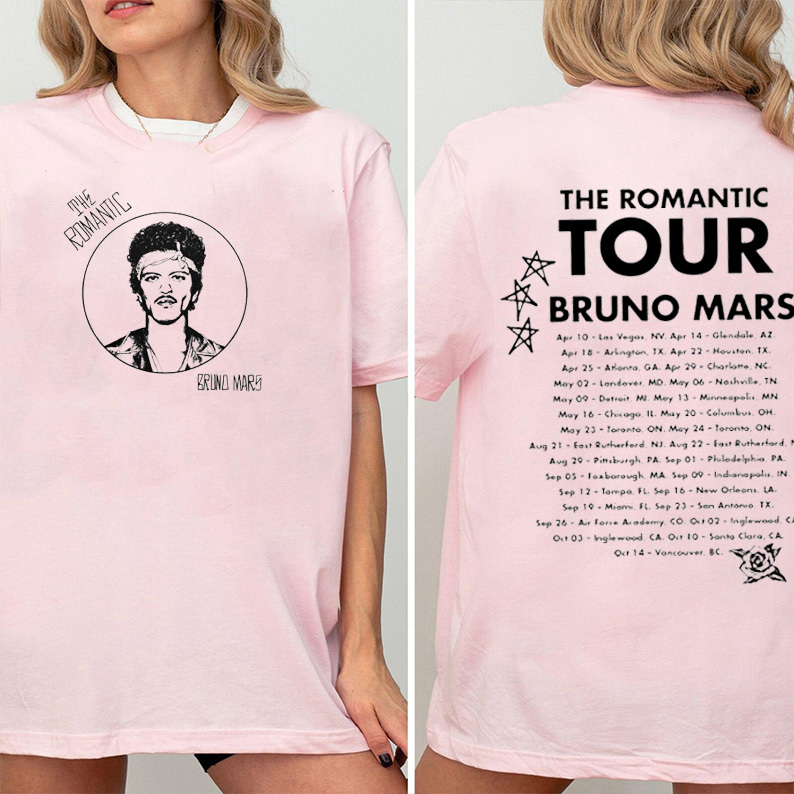 Bruno Mars The Romantic Tour 2026 Unisex Shirts/Crewneck/Hoodie