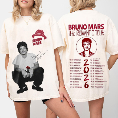 Bruno Mars The Romantic Tour 2026 Unisex Shirts/Crewneck/Hoodie