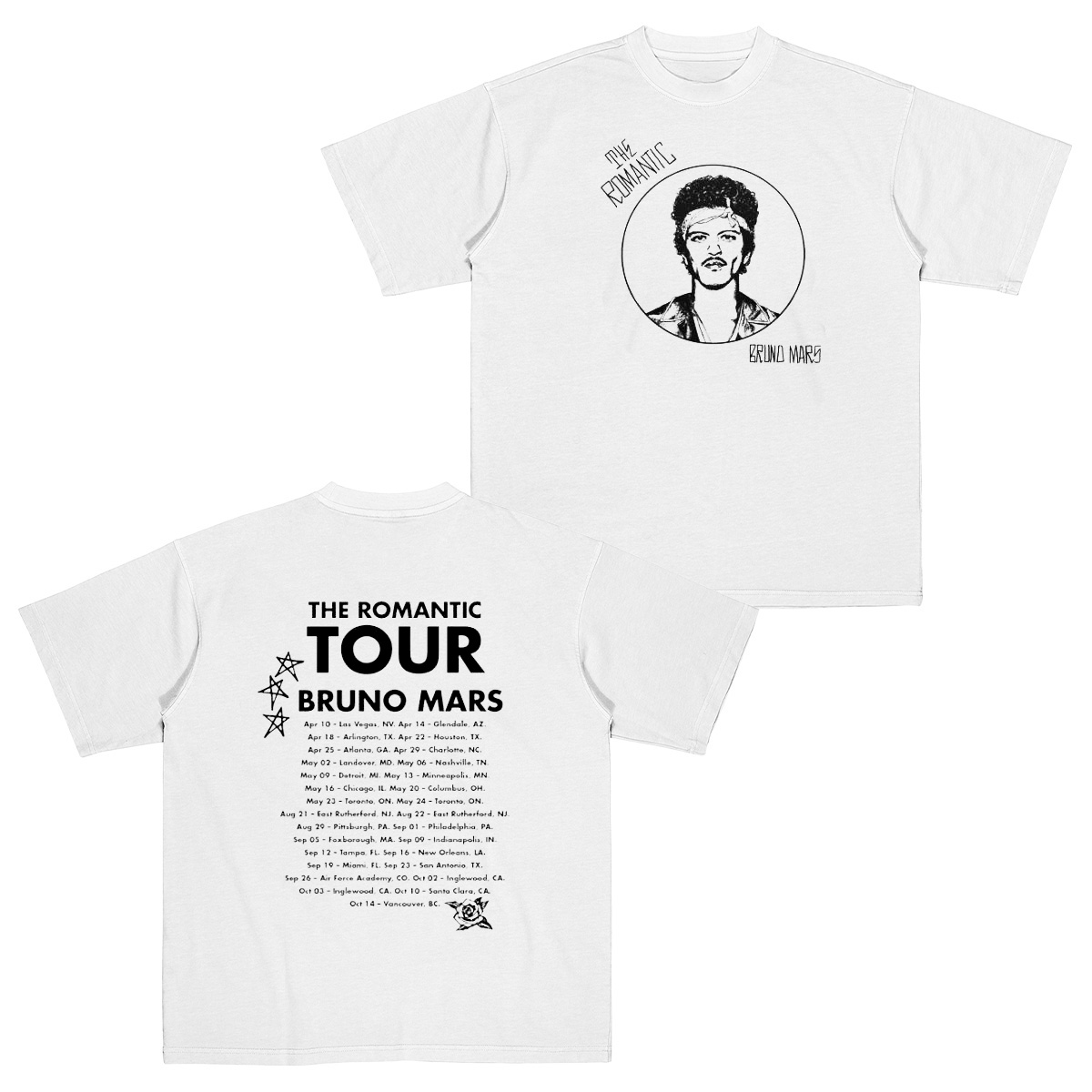 Bruno Mars The Romantic Tour 2026 Unisex Shirts/Crewneck/Hoodie