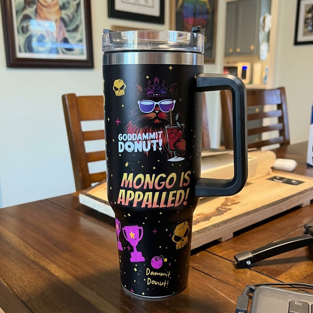 Princess Donut And Mongo 40oz Tumbler, Dungeon Crawler Carl Stainless Tumbler