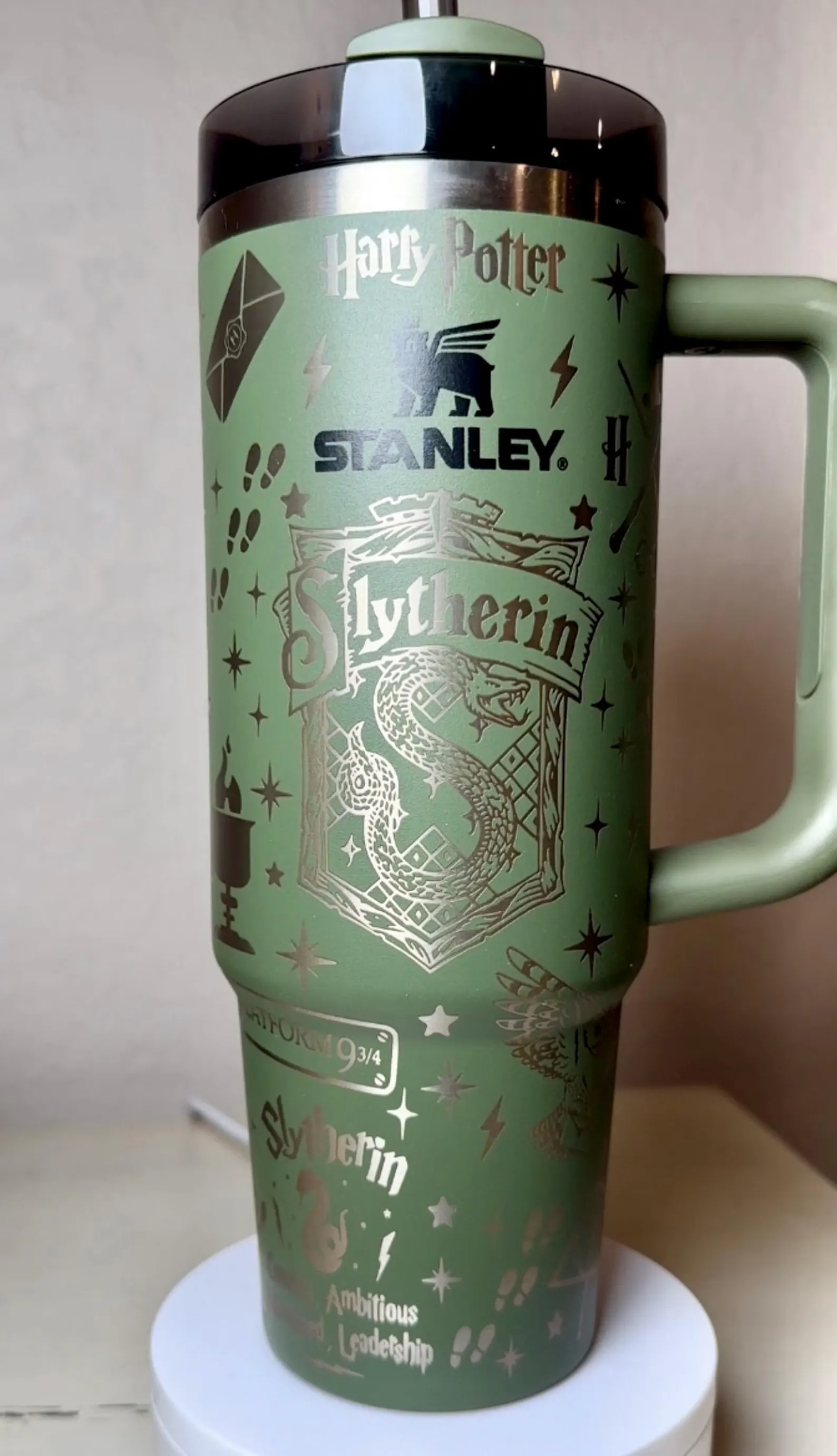 Laser Engraved Wizard Themed 30oz Stanley Tumbler
