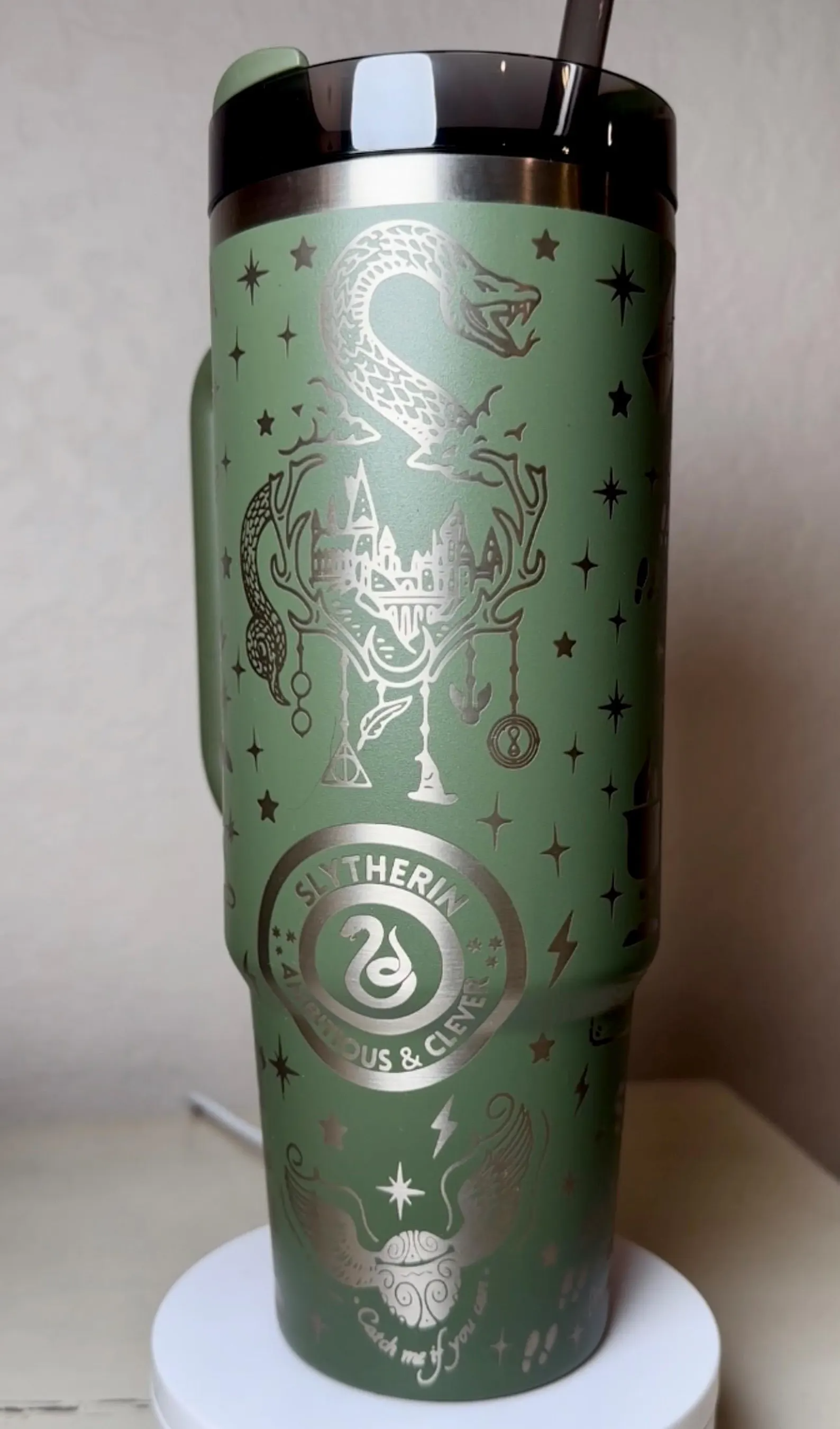 Laser Engraved Wizard Themed 30oz Stanley Tumbler