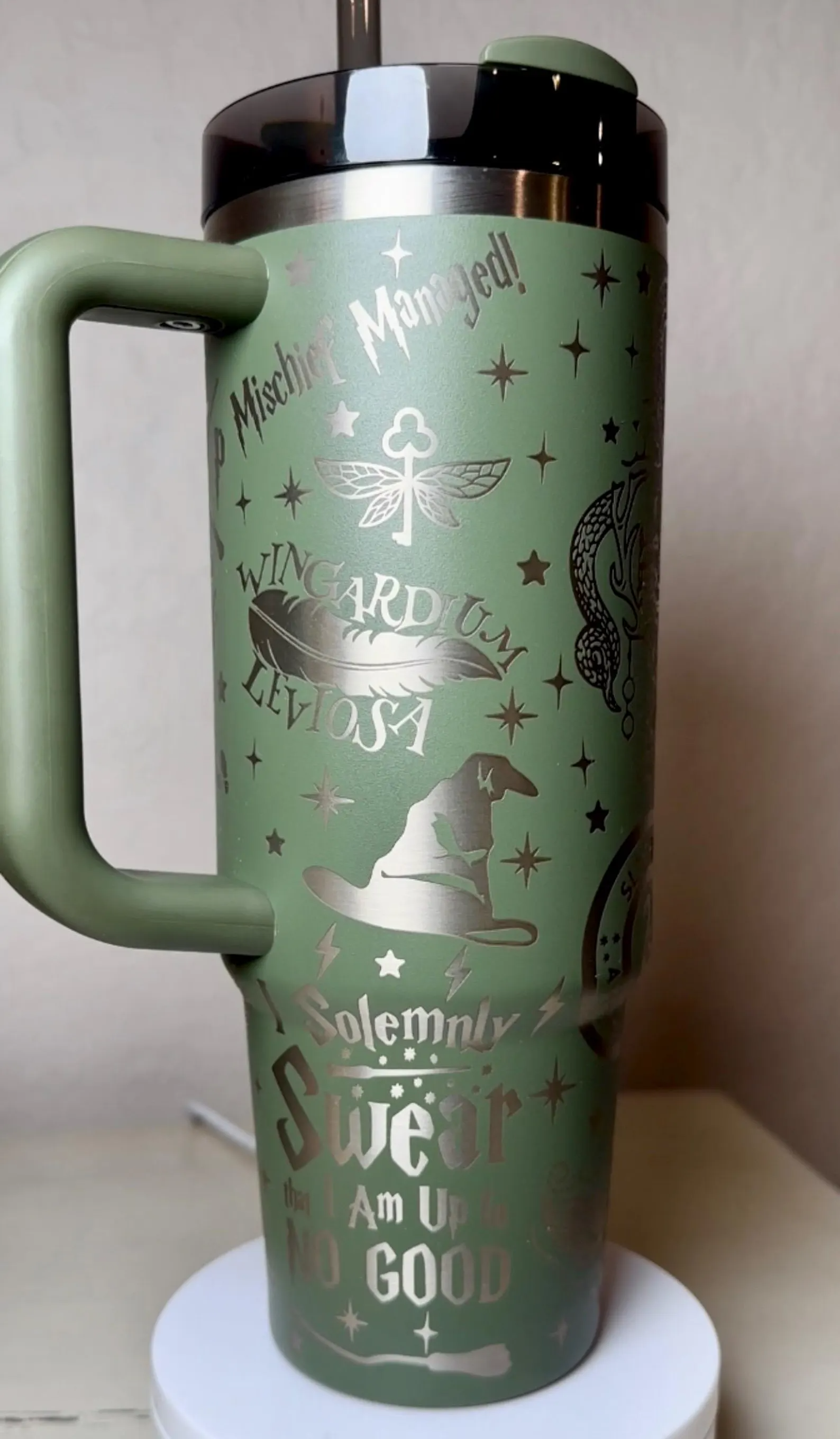 Laser Engraved Wizard Themed 30oz Stanley Tumbler