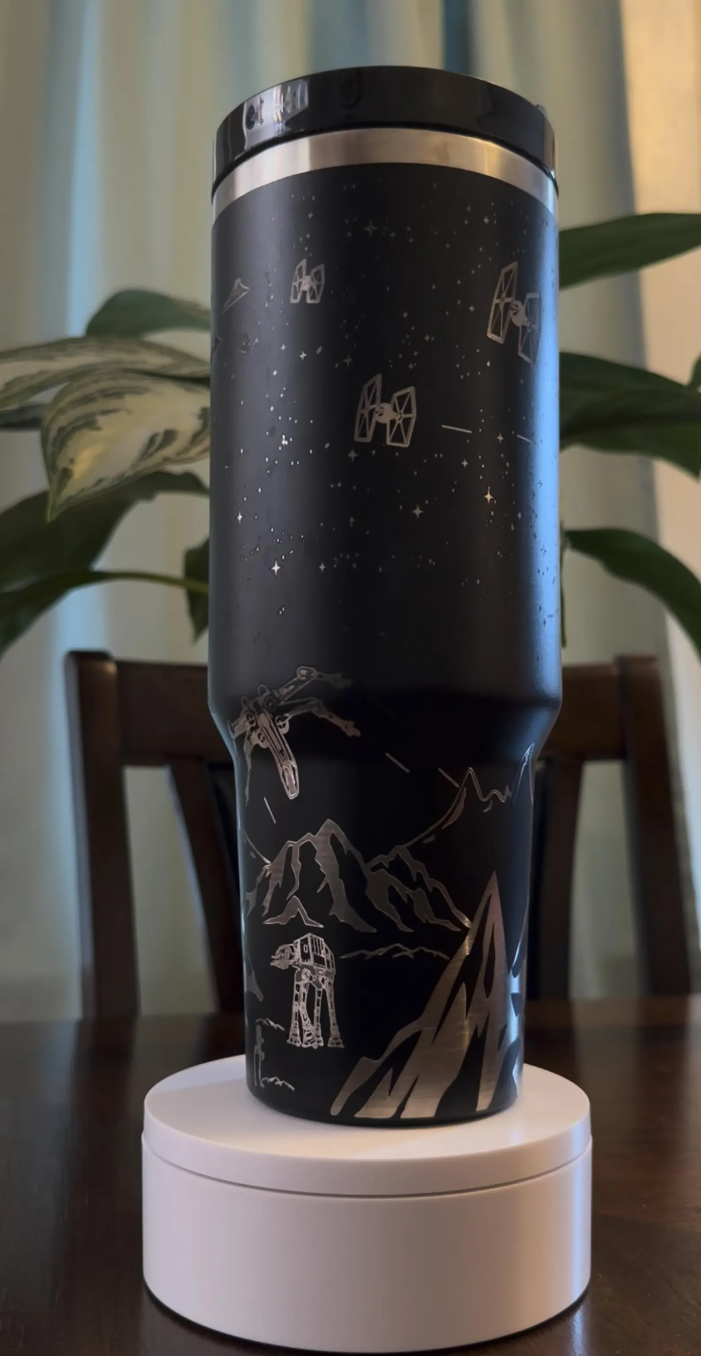 Galactic Battle Engraved Tumbler | Cute Pop Culture Cups | Laser Engraved 40 oz Engraved Tumbler