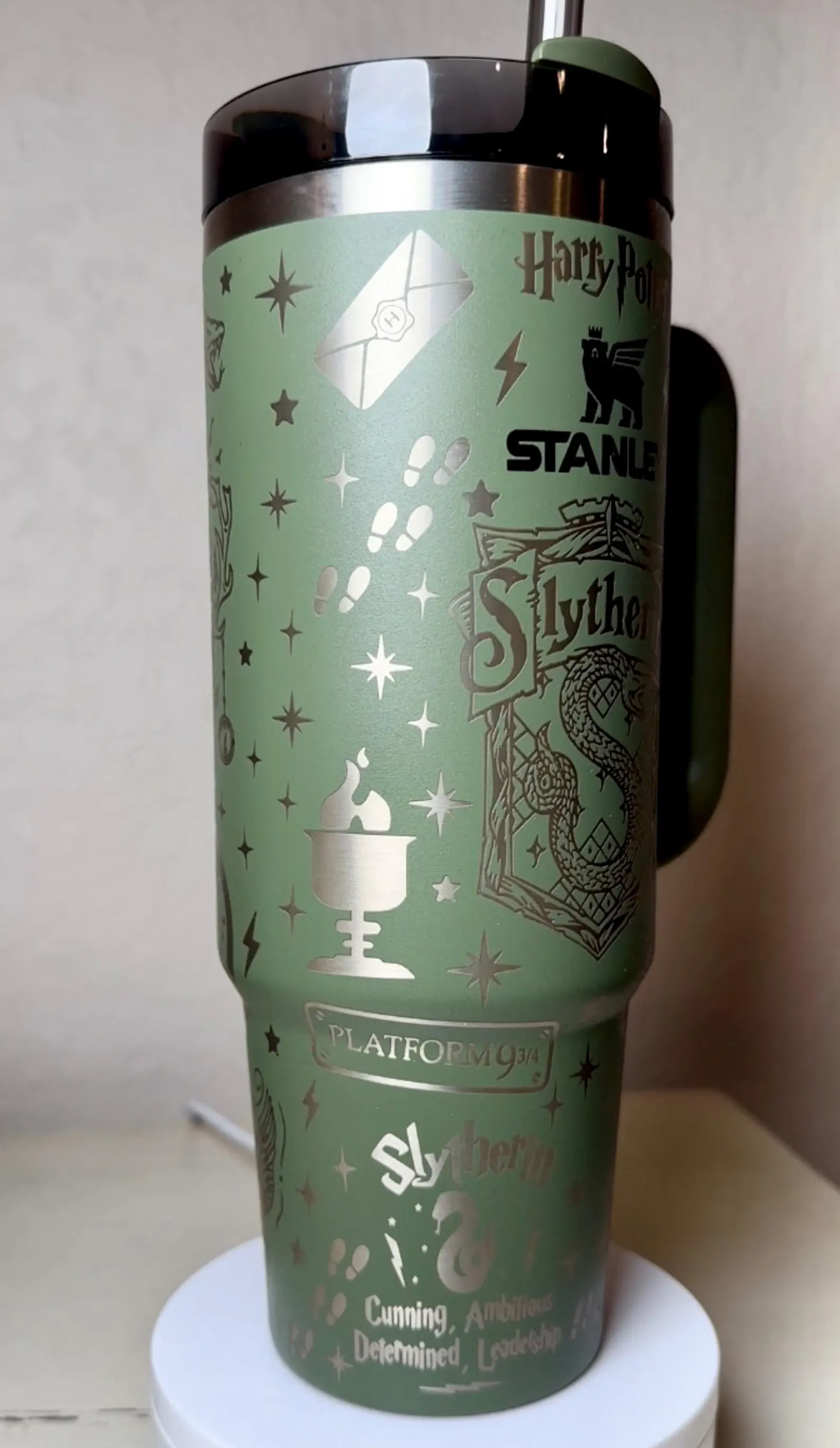 Laser Engraved Wizard Themed 30oz Stanley Tumbler