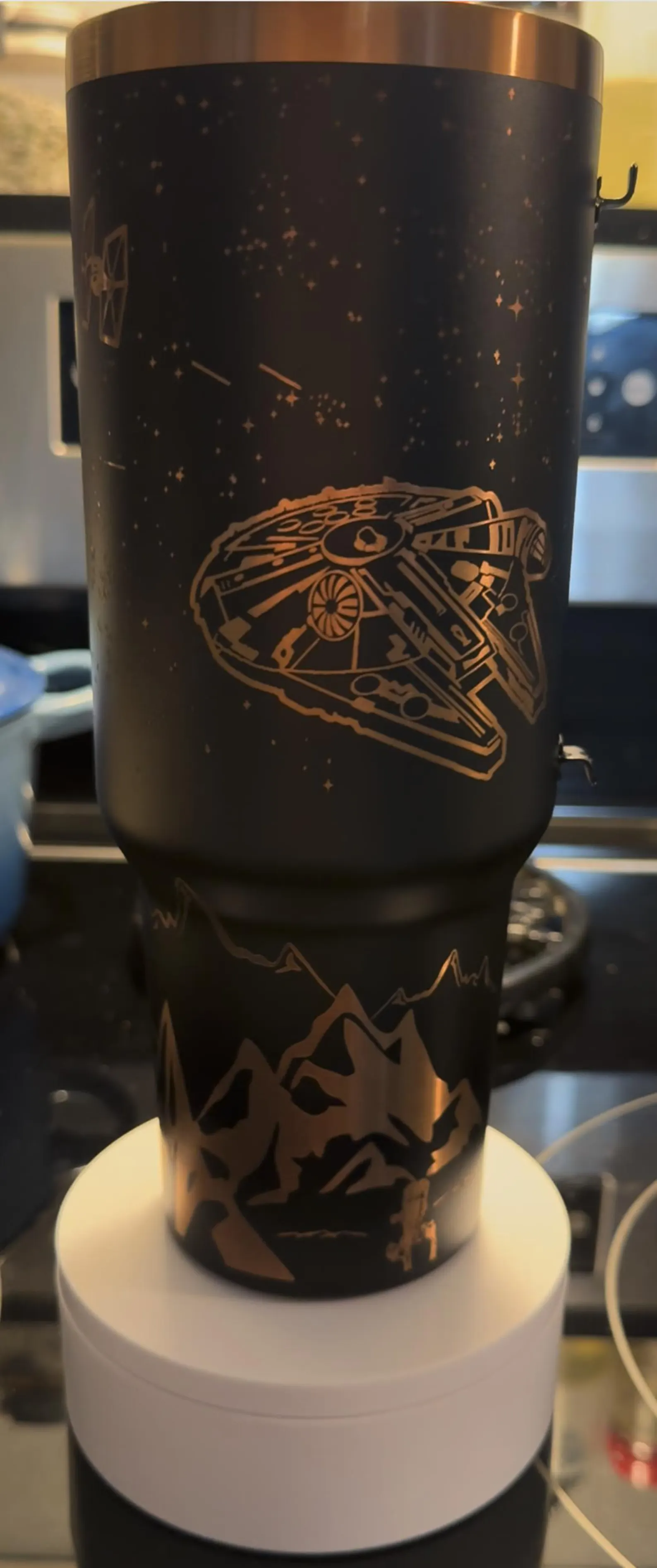 Galactic Battle Engraved Tumbler | Cute Pop Culture Cups | Laser Engraved 40 oz Engraved Tumbler