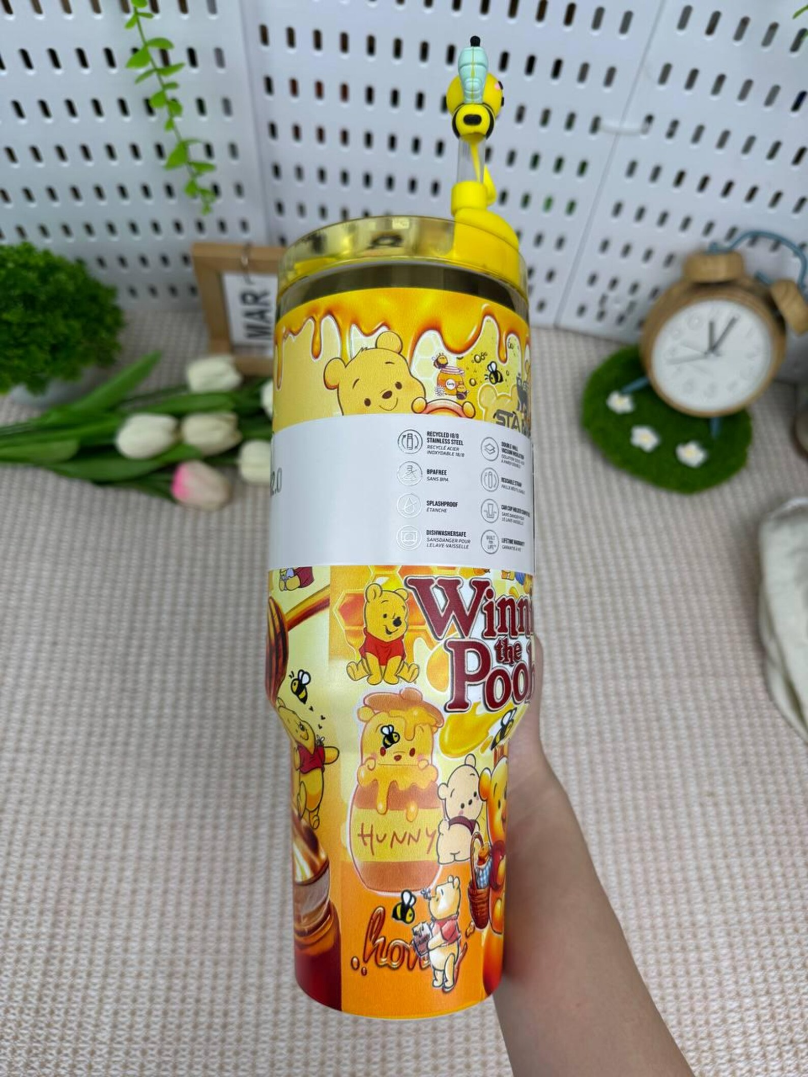 Disney Pooh Honey Tumbler with Straw Charm