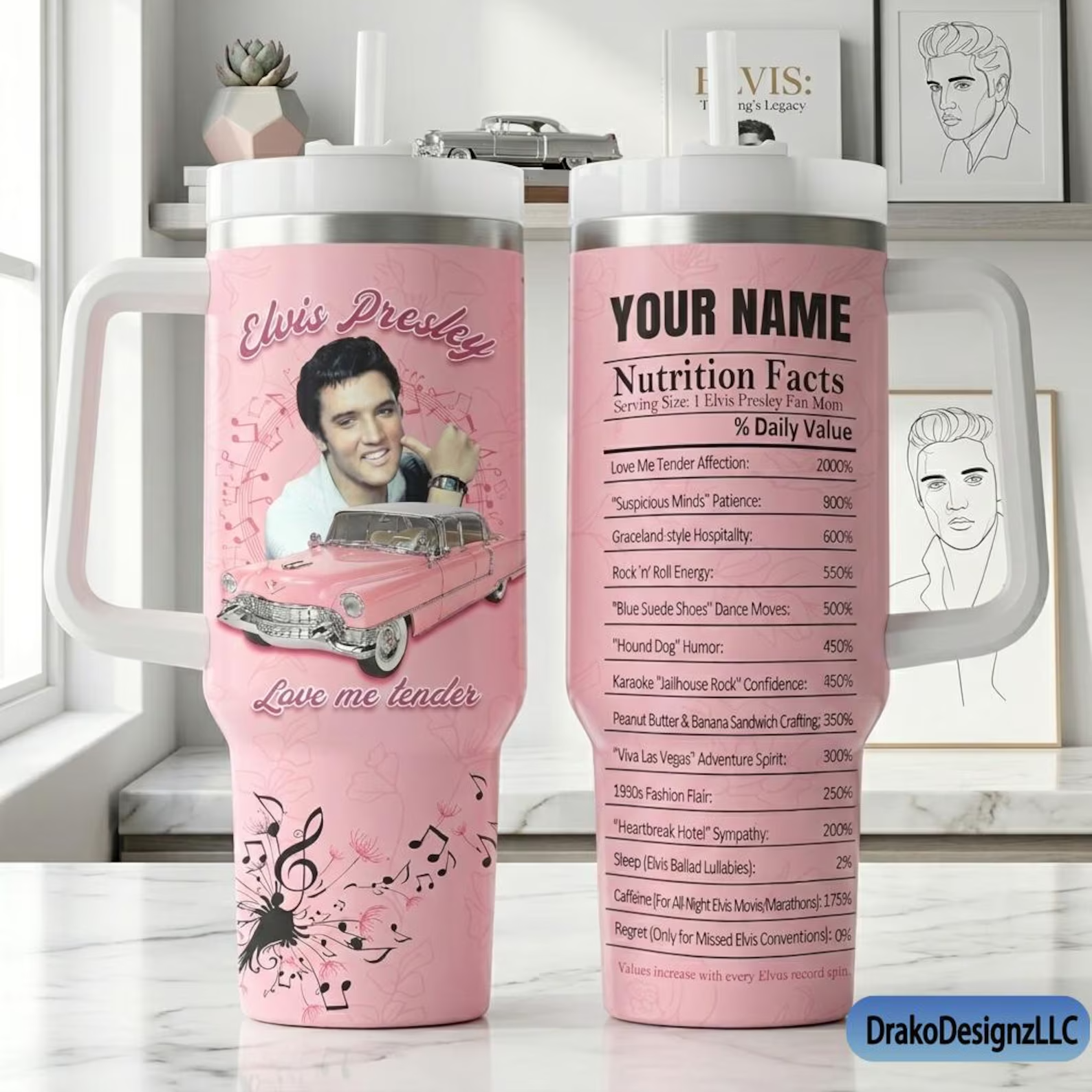 Elvis Presley Tumbler 40Oz
