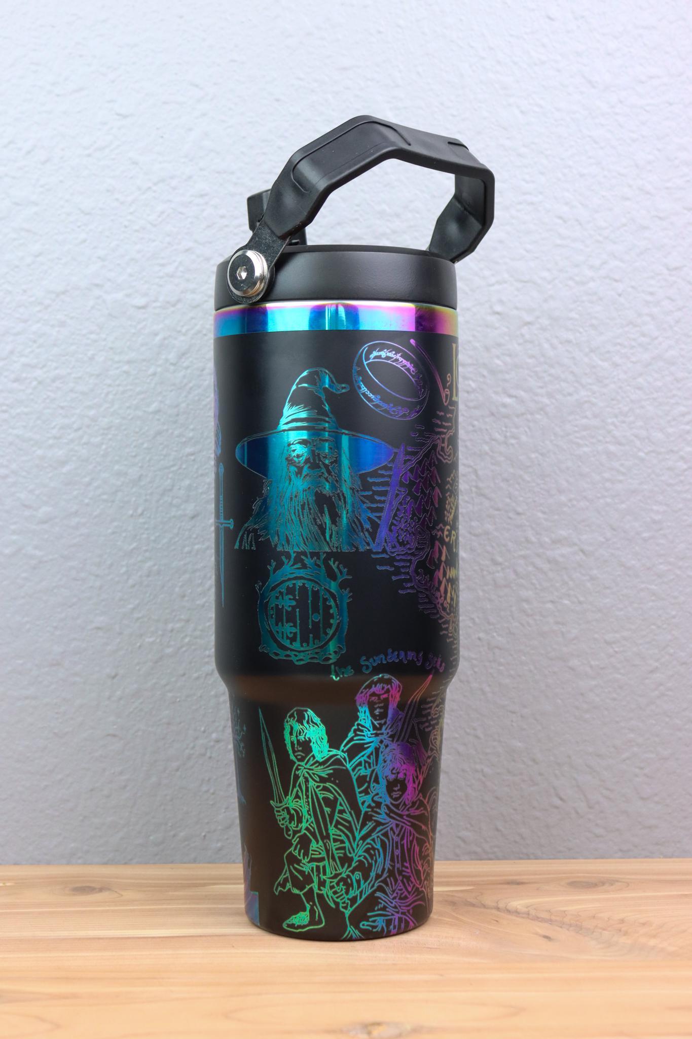 Lord of Rings 30 oz 40 oz Flip Top Water Bottle with Handle
