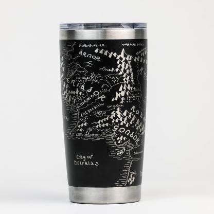 Middle Earth Map Custom 30oz Tumbler: Middle Earth Map Engraved YET