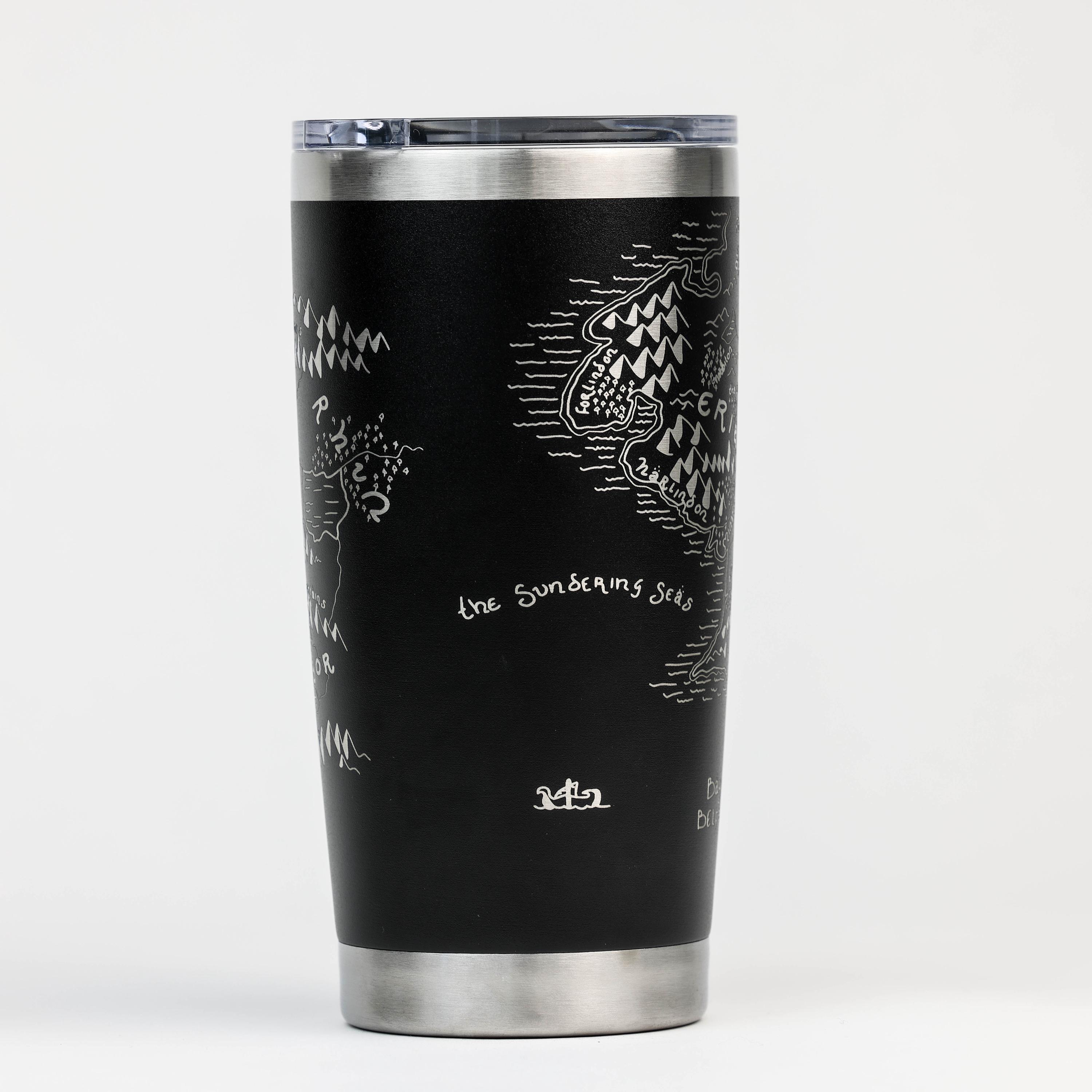 Middle Earth Map Custom 30oz Tumbler: Middle Earth Map Engraved YET