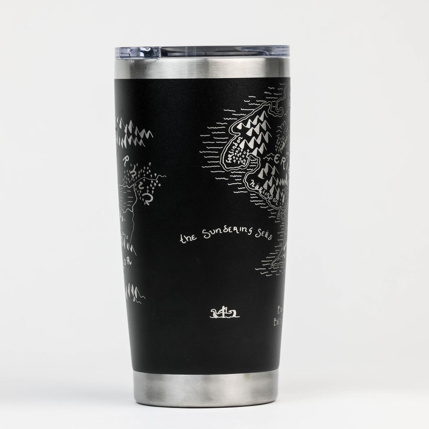 Middle Earth Map Custom 30oz Tumbler: Middle Earth Map Engraved YET