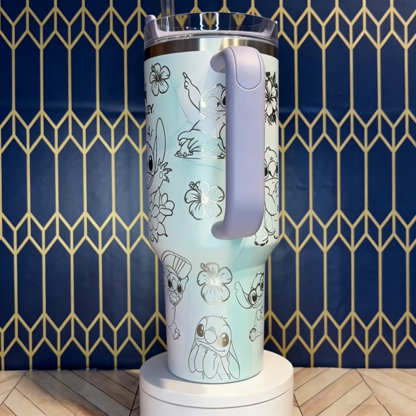 Lilo and stitch laser engraved Stanley Tumbler cup
