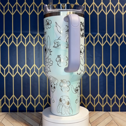 Lilo and stitch laser engraved Stanley Tumbler cup