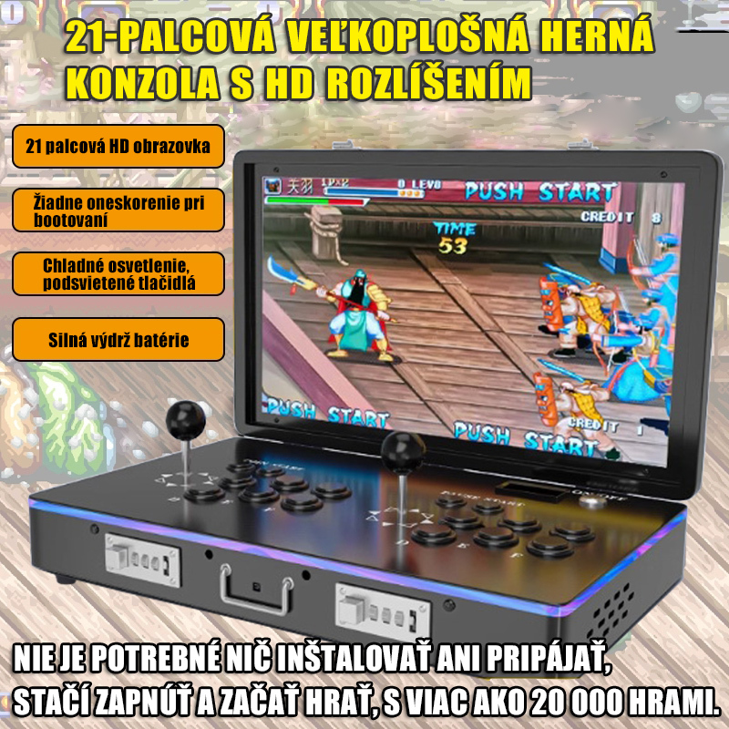 SK-21-palcová skladacia prenosná klasická arkádová herná konzola s HD obrazovkou