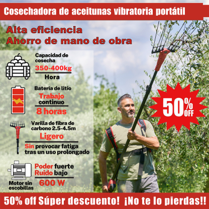 ES_Cosechadora portátil de aceitunas vibratoria con batería de iones de litio, máquina recolectora de fruta que sacude los árboles