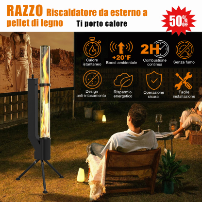IT_Riscaldatore da patio a pellet di legno alimentato a razzo