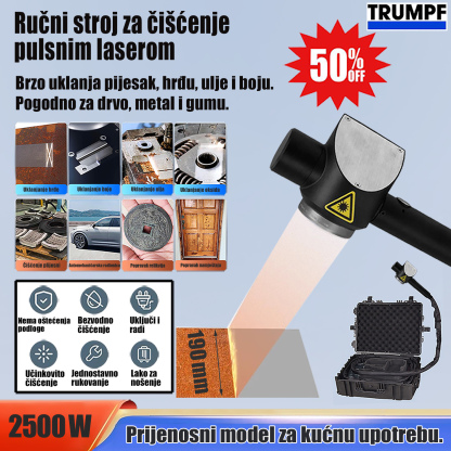 HR_Prijenosni pulsirajući laserski stroj za čišćenje za uklanjanje hrđe, boje, smole, masne prljavštine, premaza i premaza.