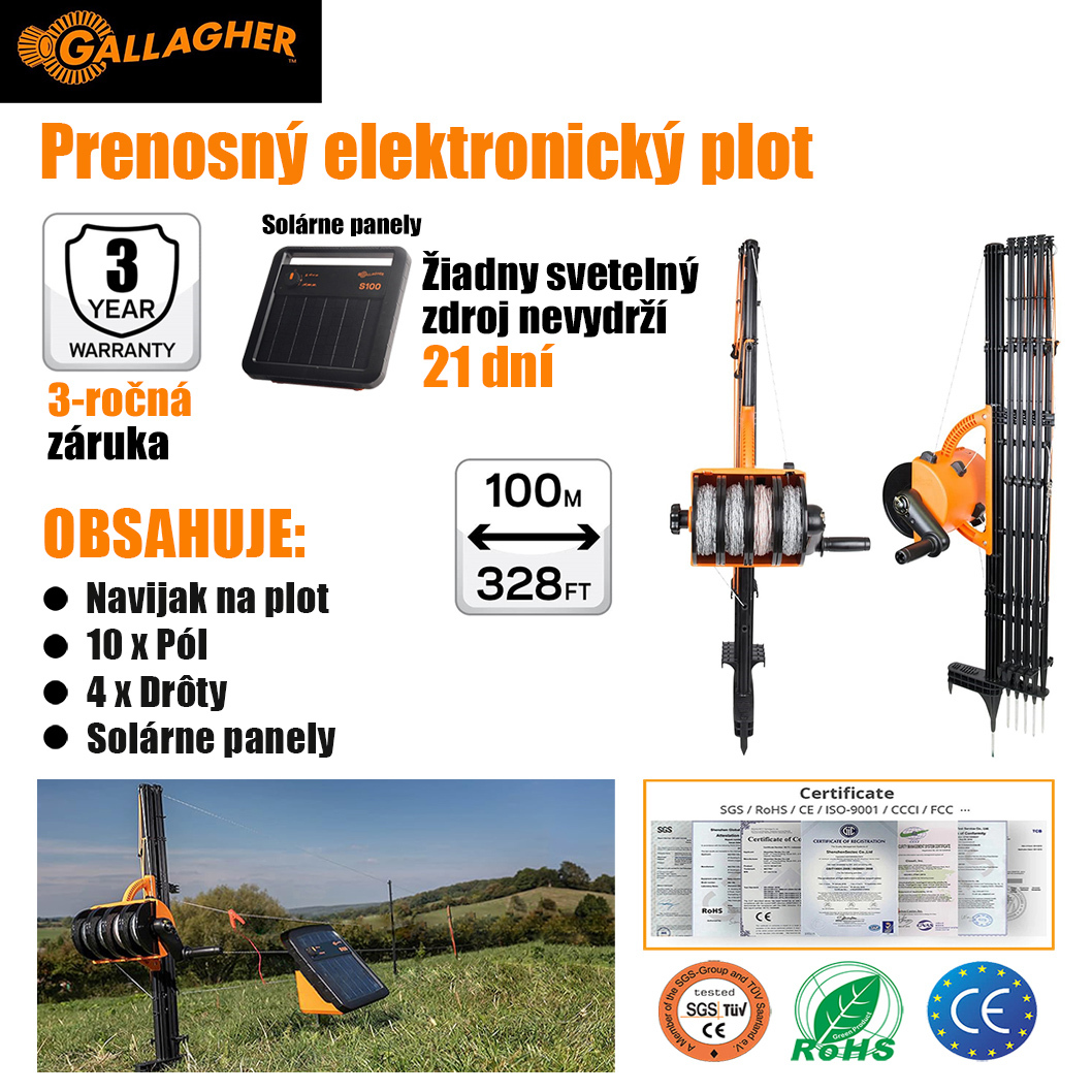 SK-Prenosný solárny inteligentný elektronický plot na obmedzenie pohybu zvierat, vyhýbanie sa divým zvieratám, dočasné oplotenie polí, rýchla a jednoduchá inštalácia, bezpečný a všestranný