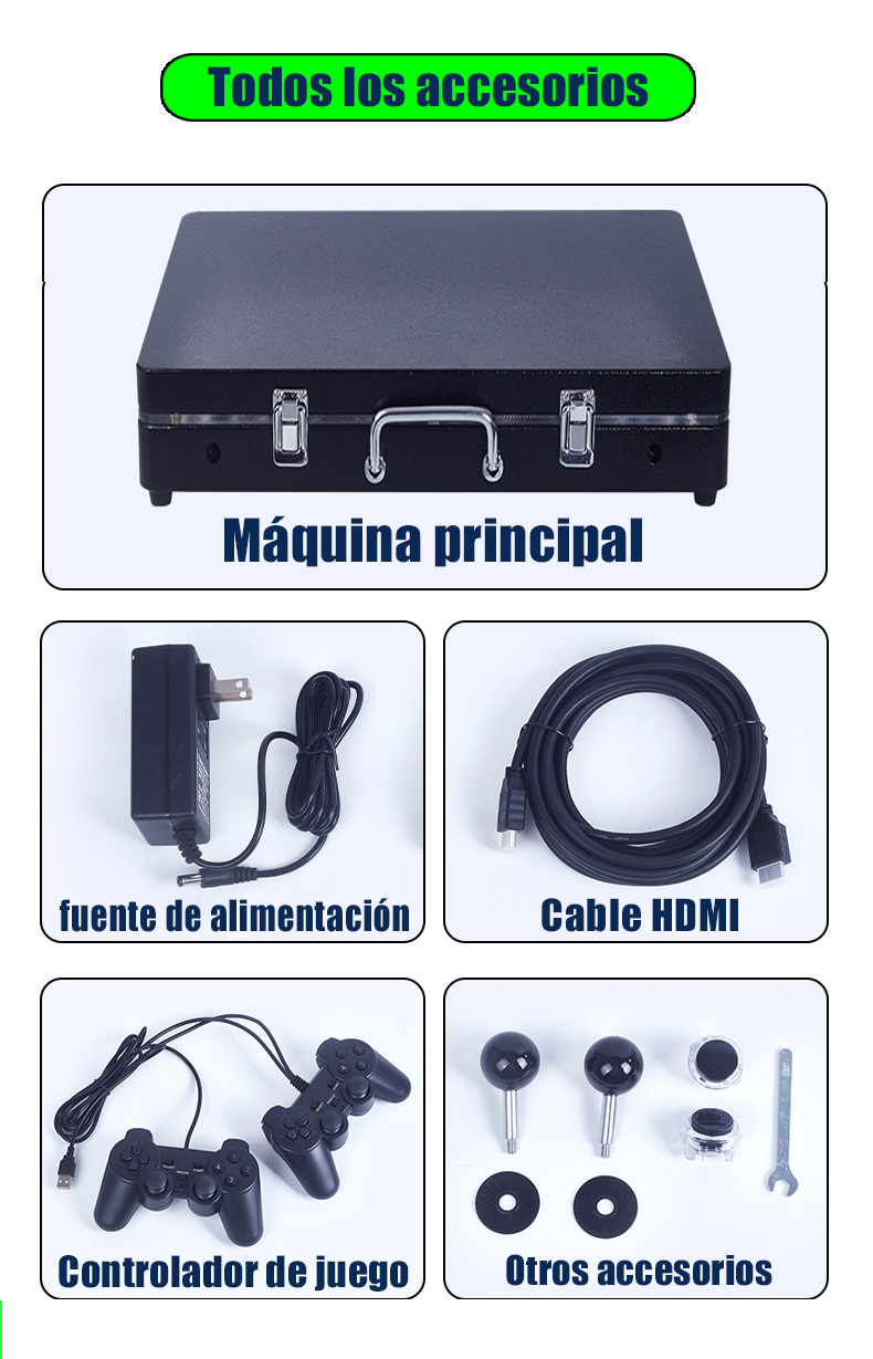 ES1-Consola de juegos arcade clásica portátil plegable de 21 pulgadas con pantalla HD
