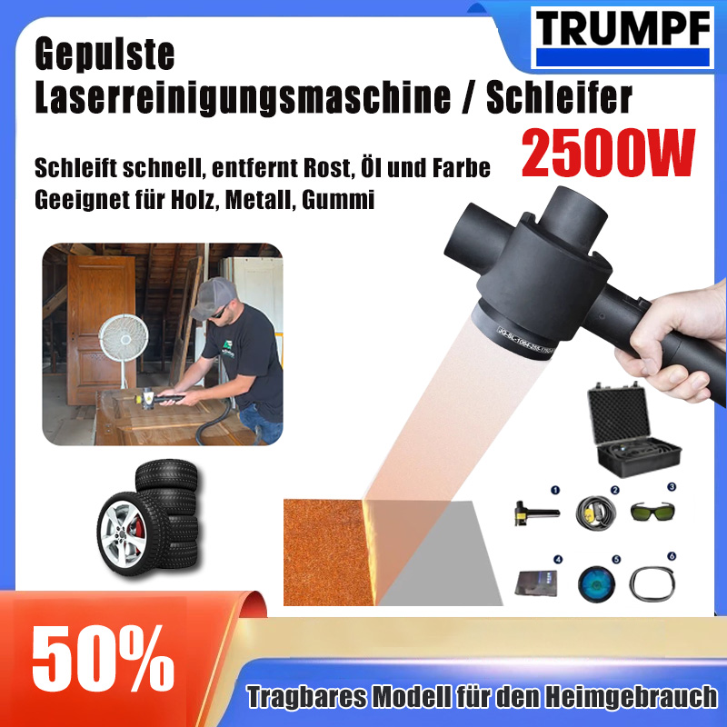 AT1-Handgeführte Pulslaser-Reinigungsmaschine zum Entfernen von Rost, Farbe, Harz, fettigem Schmutz, Beschichtungen und Überzügen