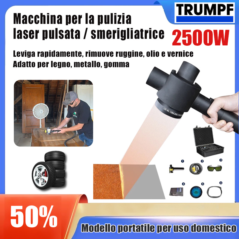 IT1-Macchina per la pulizia laser a impulsi portatile, utilizzata per la rimozione di ruggine, vernice, resina, olio, rivestimento e galvanica