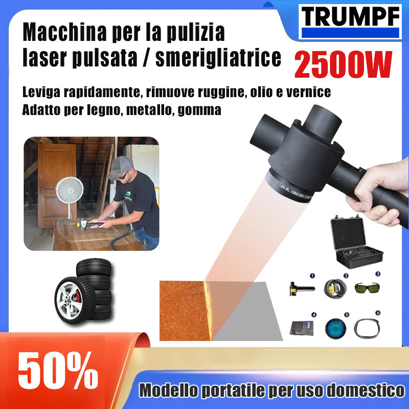 IT1-Macchina per la pulizia laser a impulsi portatile, utilizzata per la rimozione di ruggine, vernice, resina, olio, rivestimento e galvanica