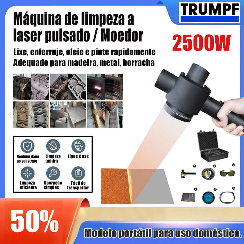 PT2-Máquina de limpeza a laser pulsada portátil para ferrugem, tinta, resina, sujeira gordurosa, revestimento e remoção de galvanoplastia