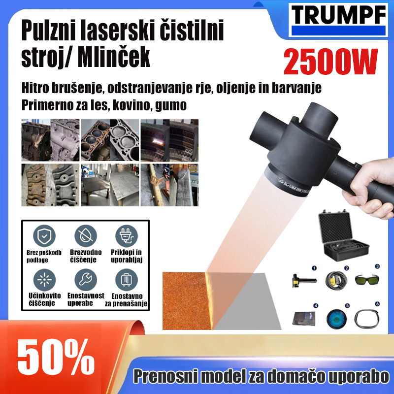 SI2-Ročni pulzni laserski čistilni stroj, ki se uporablja za odstranjevanje rje, barve, smole, olja, premazov in galvaniziranja