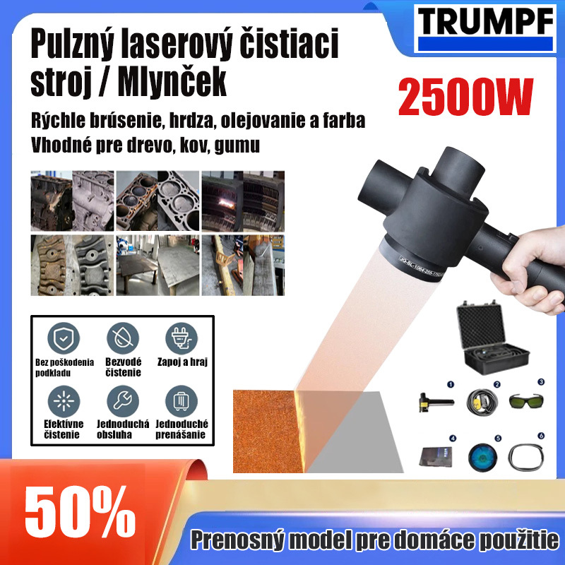 SK2-Ručný pulzný laserový čistiaci stroj na odstraňovanie hrdze, farby, živice, mastnej špiny, povlaku a galvanického pokovovania