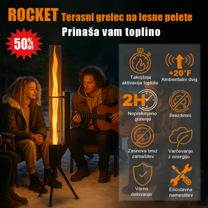 SI_Terasni grelec ROCKET na lesne pelete s stekleno cevjo