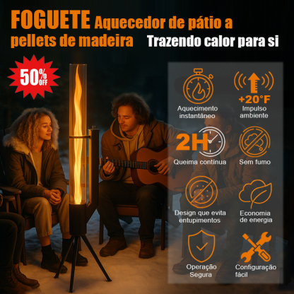 PT_Aquecedor de pátio tipo foguete a pellets de madeira