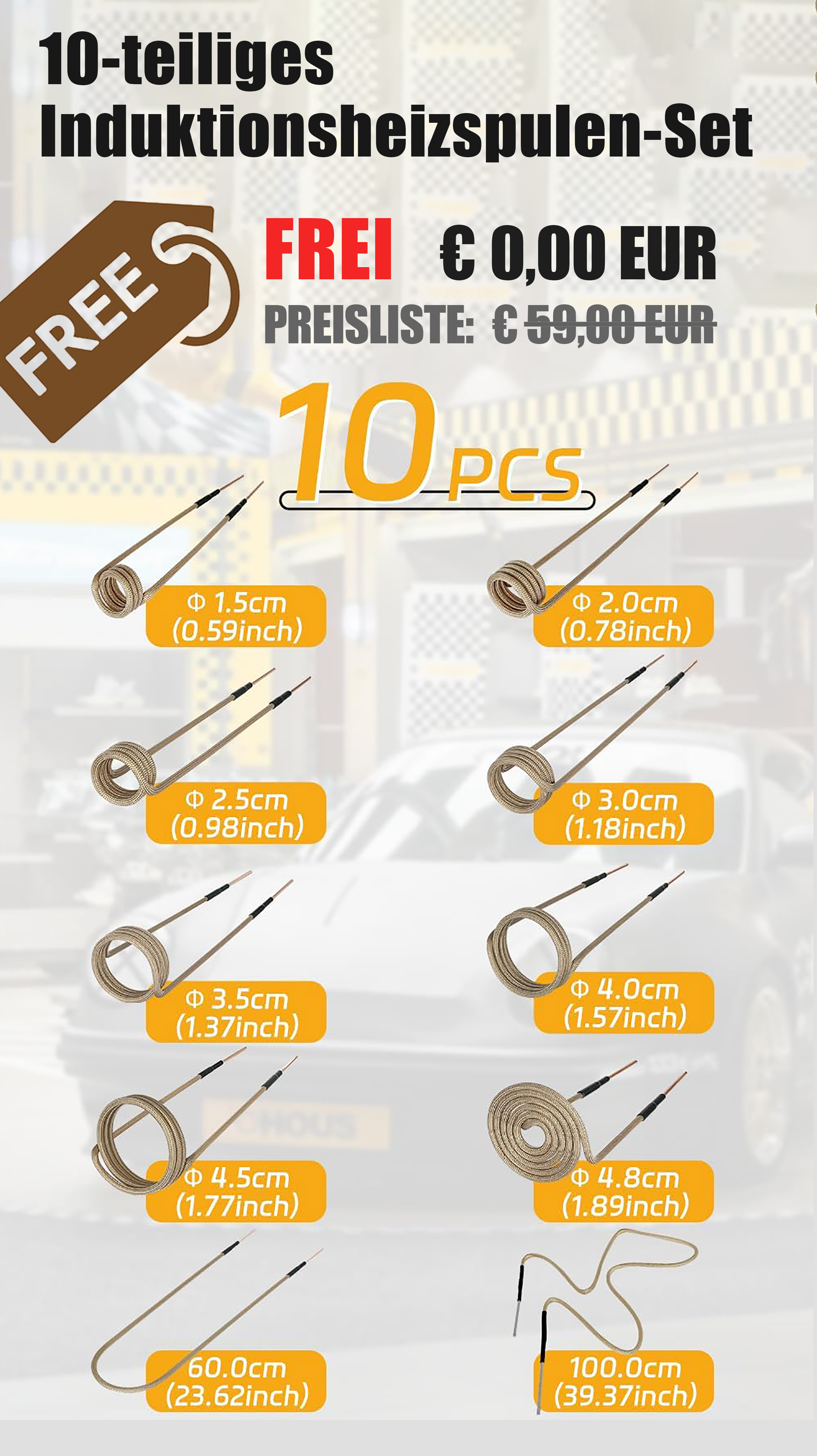 AT_30 Sekunden schnelles Aufheizen – 1200 W leistungsstarker, handgeführter magnetischer Induktionsheizer zum Entfernen von verrosteten Muttern und Schrauben mit Spulen in verschiedenen Größen.