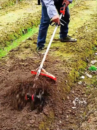 PT_Cultivador 3 em 1 leve, sem fios e com bateria de iões de lítio para jardim, quinta e pomar: ara, sacha e corta-relva.