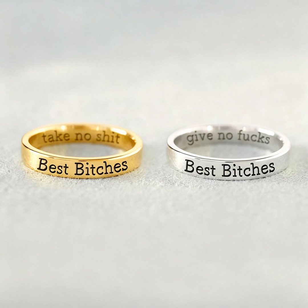 Let Them Zero F♥cks Given Mantra Ring